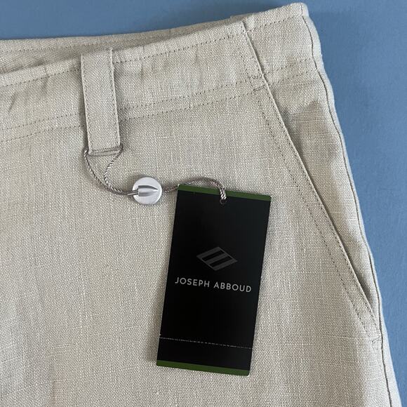 NWT Joseph Abbound Linen Tan Cream Cargo Shorts - Picture 4 of 6